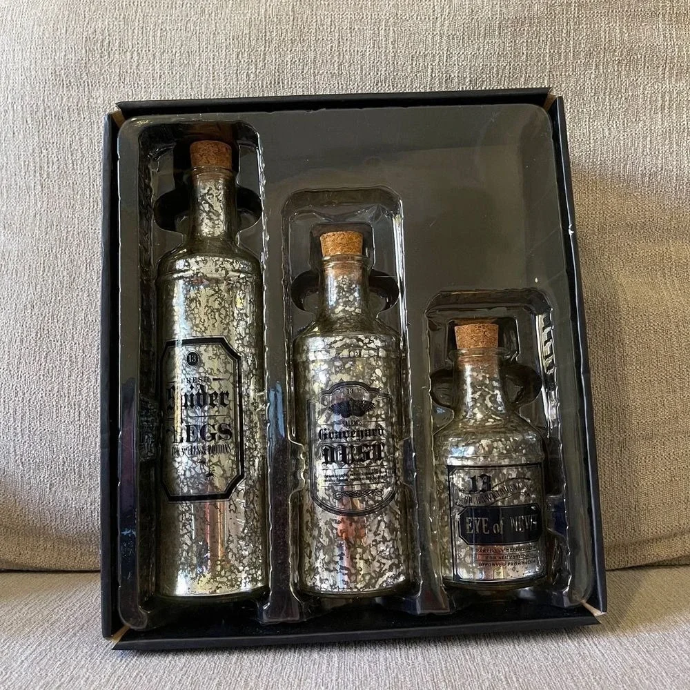 Apothecary Halloween potion bottle Large Spell Potion Bottles Set of 3 Halloween